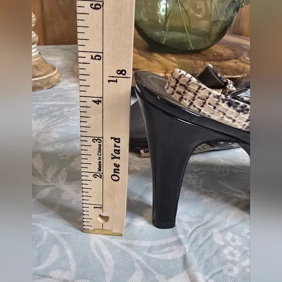 Tahari Snakeskin Patterned Slingback Heels Sexy Baddie Office Size 8.5 - Picture 8 of 8